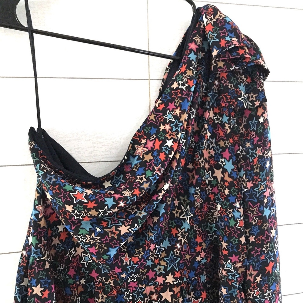 J.Crew Black Kaleidoscope Star One Shoulder Dress - Picture 8 of 8
